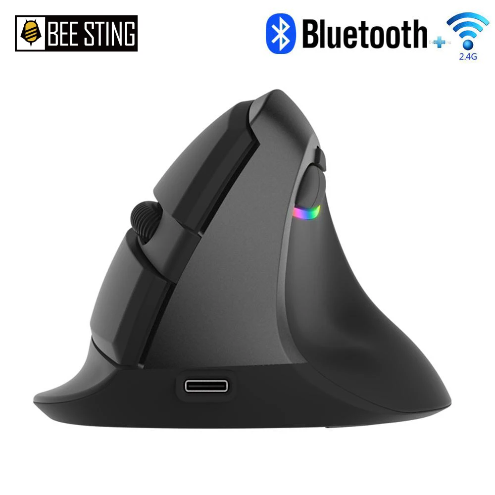 

Delux M618 Mini Wireless Bluetooth RGB Gaming Mouse Vertical Ergonomic Rechargeable Computer Gamer Mause Backlit Mice For Laptop