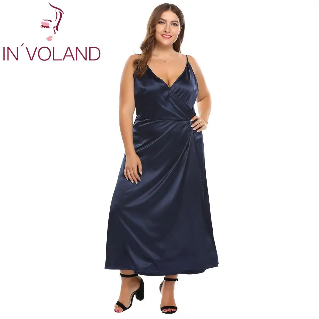 Женское платье IN'VOLAND вечернее макси на бретелях-спагетти с v-образным вырезом и