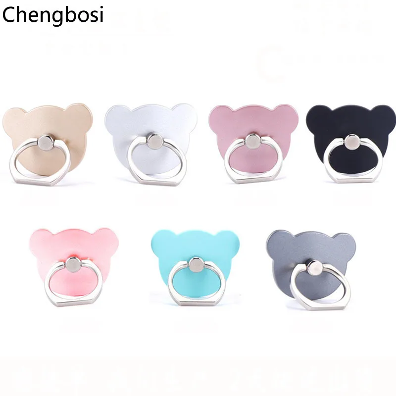 

Bear Ultra-thin Metal Stent Accessories Mobile Phone Holder Stand Finger Ring for Cute Cell Smart Phone Holder iPhone X XS MAX
