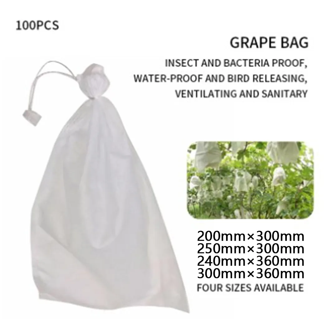 

100PCS 200mm 300mm 360mm Garden Plant Fruit Cover Protect Net Mesh Bag Against Insect Bird Pest Gardening Accessories
