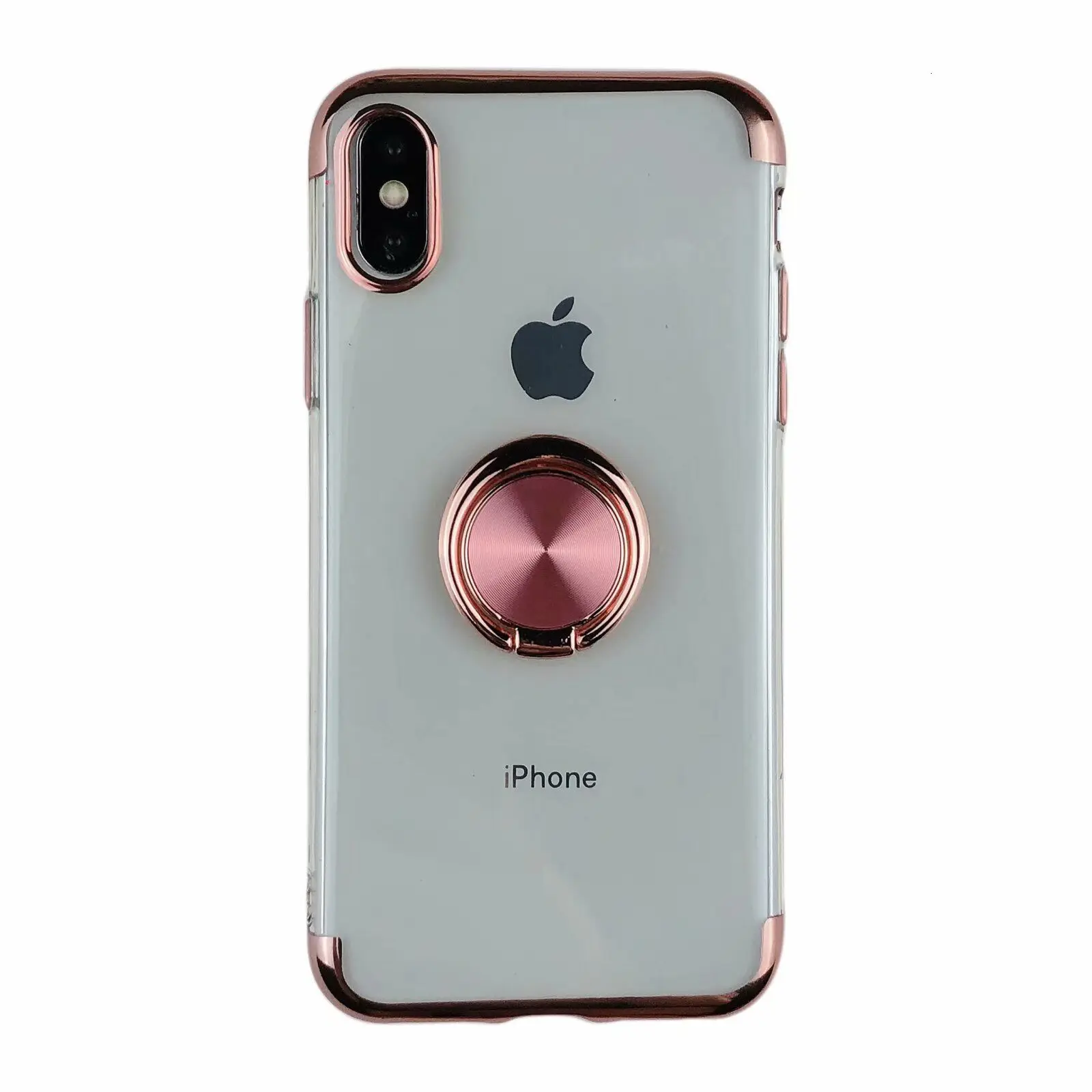 Роскошный Магнитный кронштейн чехол для телефона для iphone 8 7 6 6S Plus XS чехол для MAX XR прозрачный Автомобильный держатель Подставка кольцо на палец задняя оболочка