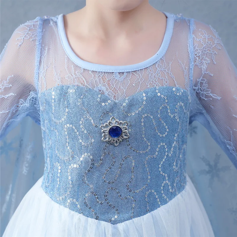 Детское платье принцессы для косплея Снежной королевы Рождественская