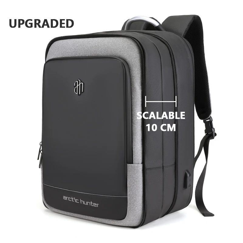 Scalable White 40L большой емкости мужские s расширяемые рюкзаки usb зарядка Мужские 17 дюймов сумки для ноутбука Водонепроницаемый Бизнес Путешествия Mochila для мужчин - Цвет: Scalable White