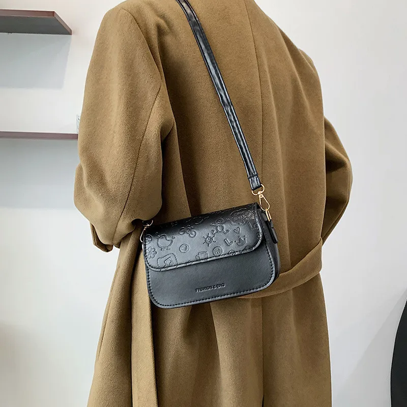 Новые ретро сумки через плечо с тиснением сумка для женщин однотонная из