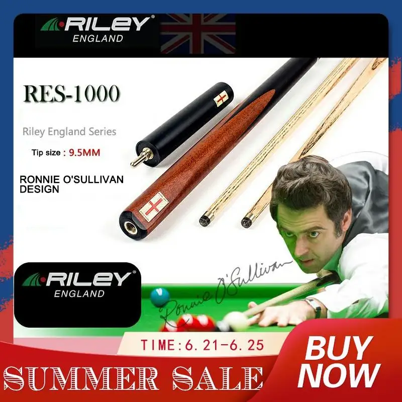 

RILEY RES1000 Snooker Cue 3/4 Split Cue Snooker Cue 9.5mm Deer Master Tip Professional Ashwood Shaft Billar with Good Extension