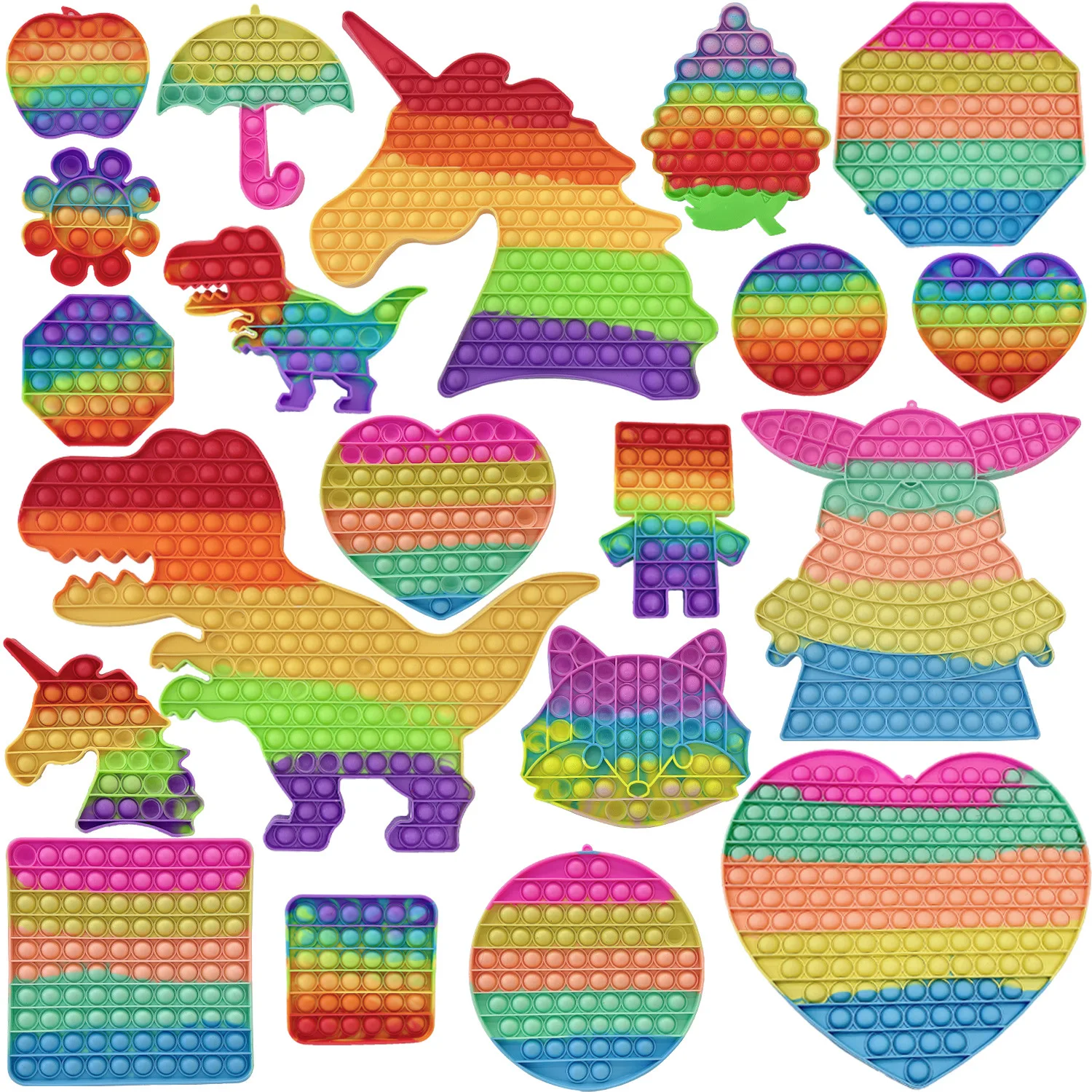 

deratization pioneer new silicone rainbow umbrella dinosaurs grape camouflage decompression educational toys