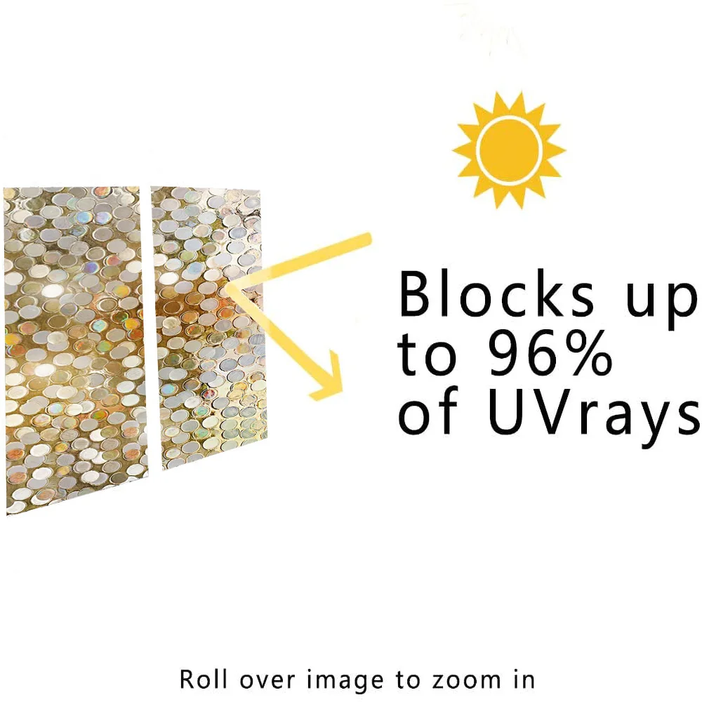 

Rainbow 3D Window Film Static Cling Privacy Window Stickers Non Adhesive Window Tint Opaque Film Vinyl Anti Uv Window Film