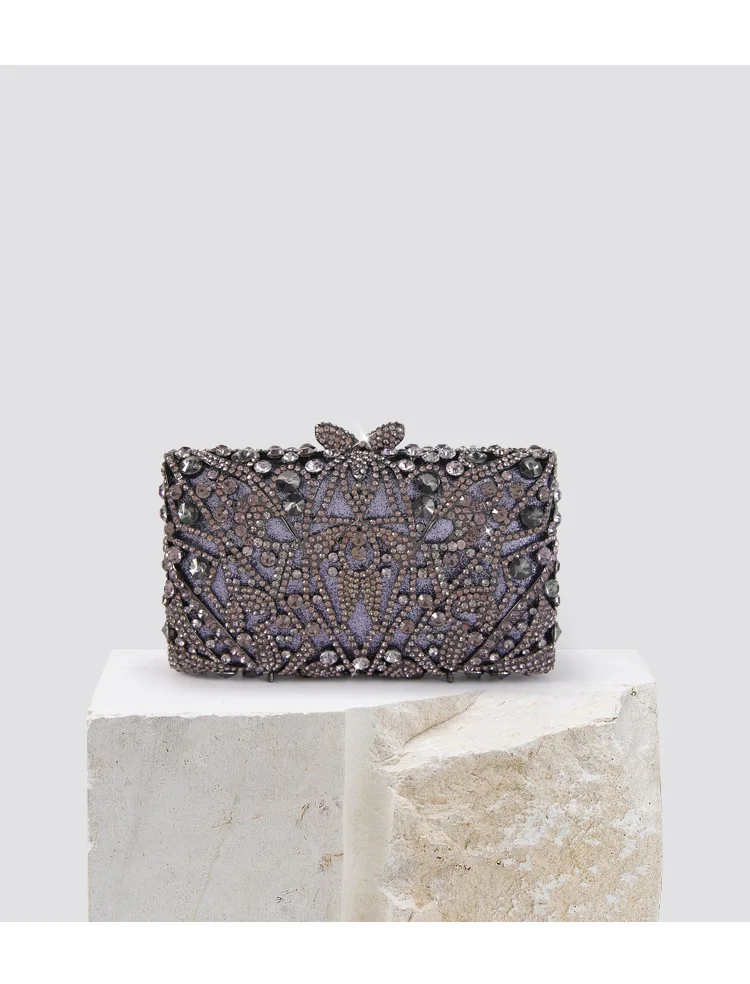 

Colorful Hollow Out Diamond Women Clutches Bags Lady Metal Crystal Wedding Banquet Cocktail Evening Purse Formal Dinner Handbags