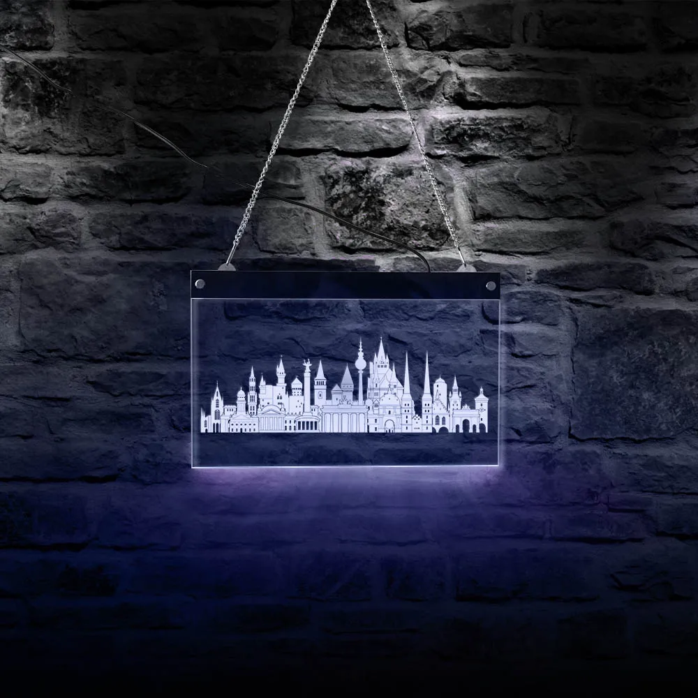 Светодиодный неоновый знак настенный в Германии цветная Современная световая