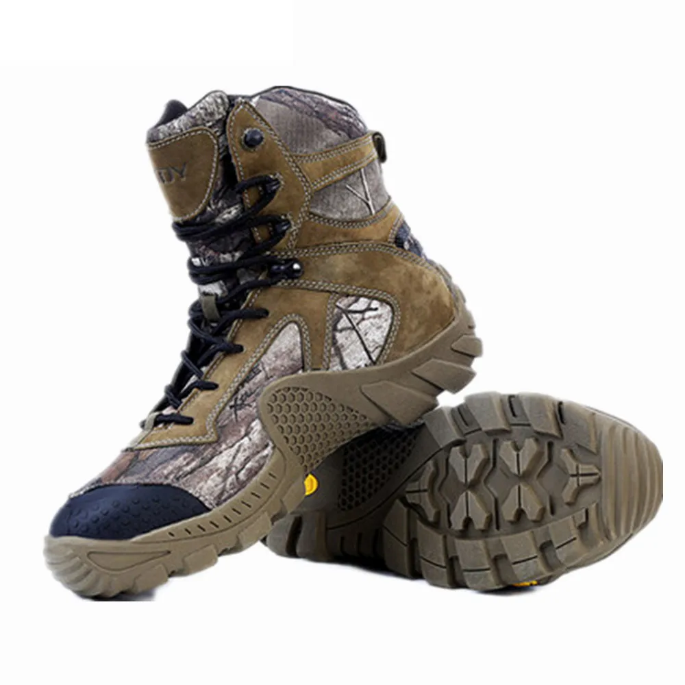 Высокие ботинки прочные камуфляжные для альпинизма охоты рыбалки военные