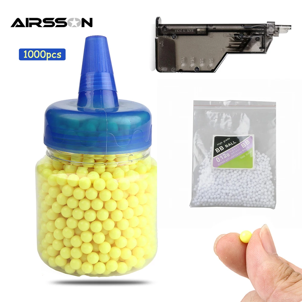 

1000 патронов для страйкбола, шарики для пейнтбола, пластиковые пули для пневматического ружья 0,12 г/6 мм, страйкбольные шарики, боеприпасы, ско...