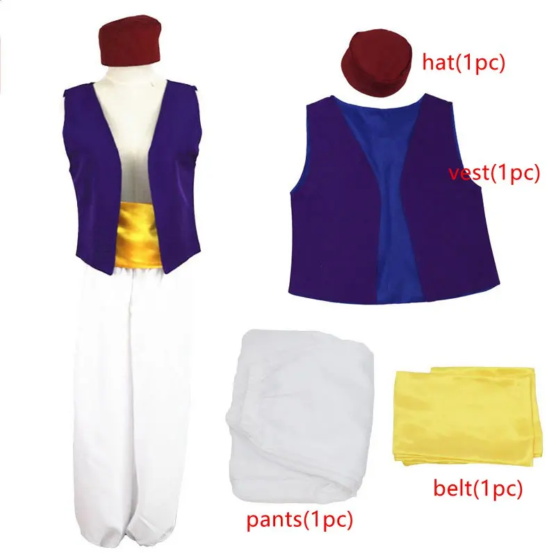 Взрослый костюм Aladdin в виде лампы для мальчиков аниме косплей необычное платье