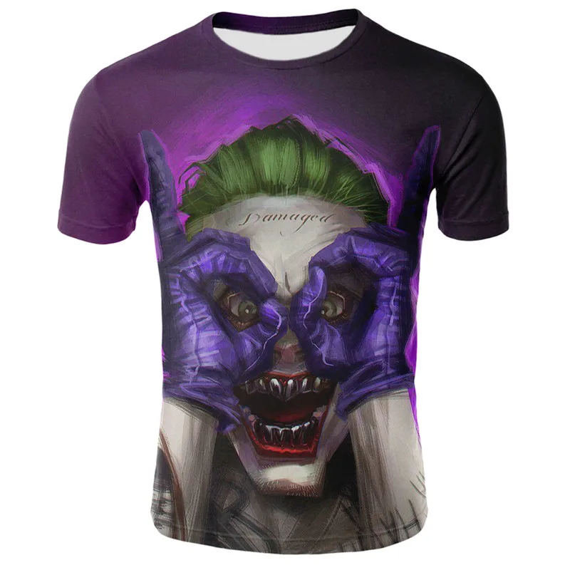 Новинка хит продаж футболка с 3D принтом клоуна Мужская повседневная мужская
