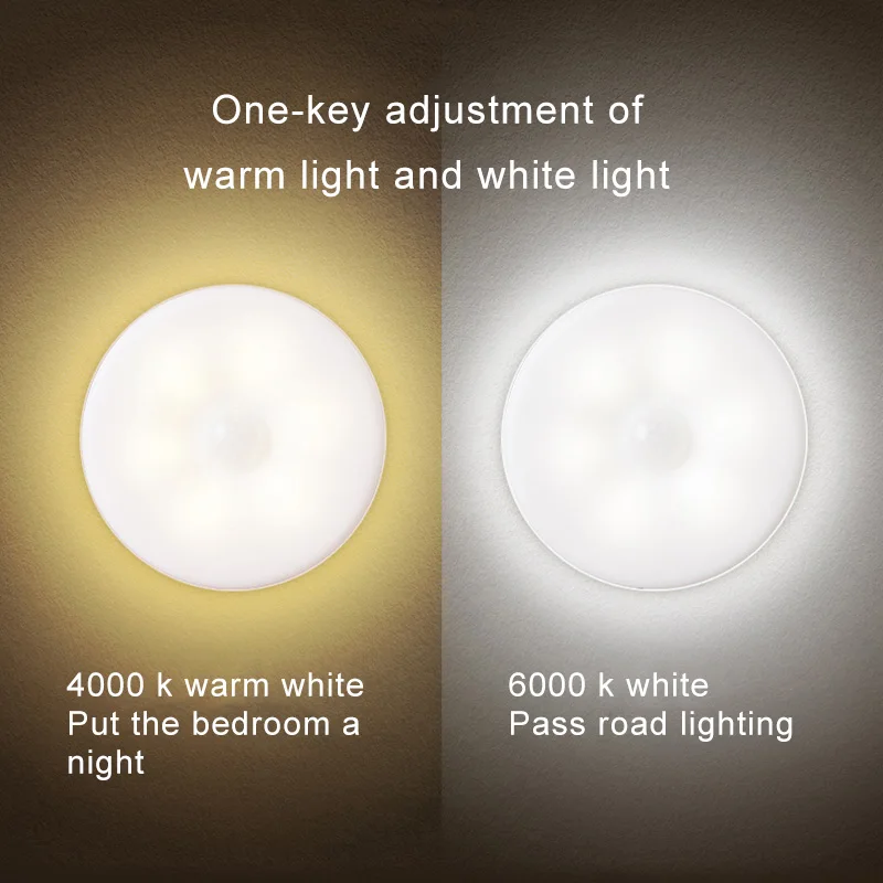 Светодиодная лампа в желтом/белом цвете мини-светильник без проводки