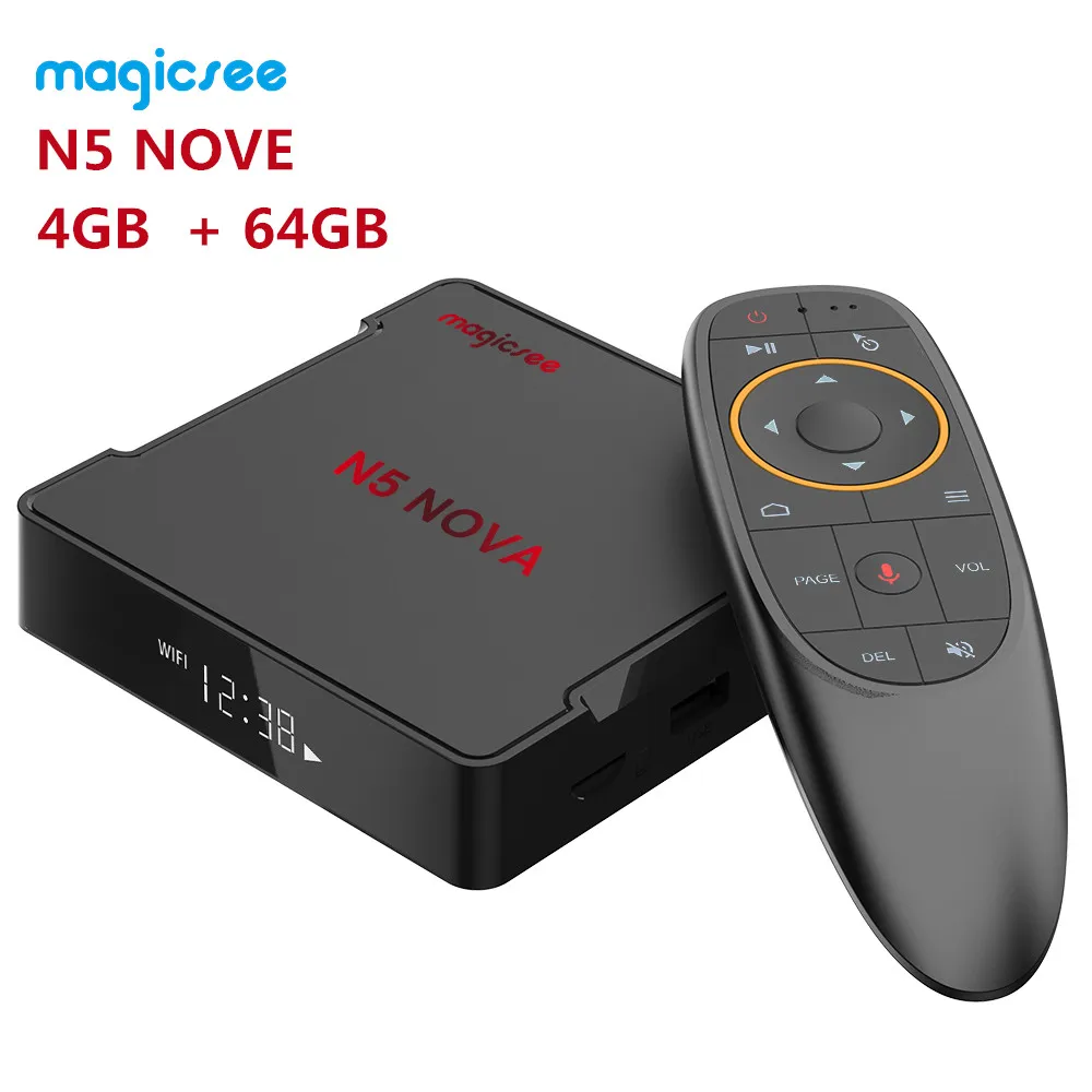 ТВ приставка MAGICSEE N5 NOVA 2 4G голосовой пульт дистанционного управления с воздушной