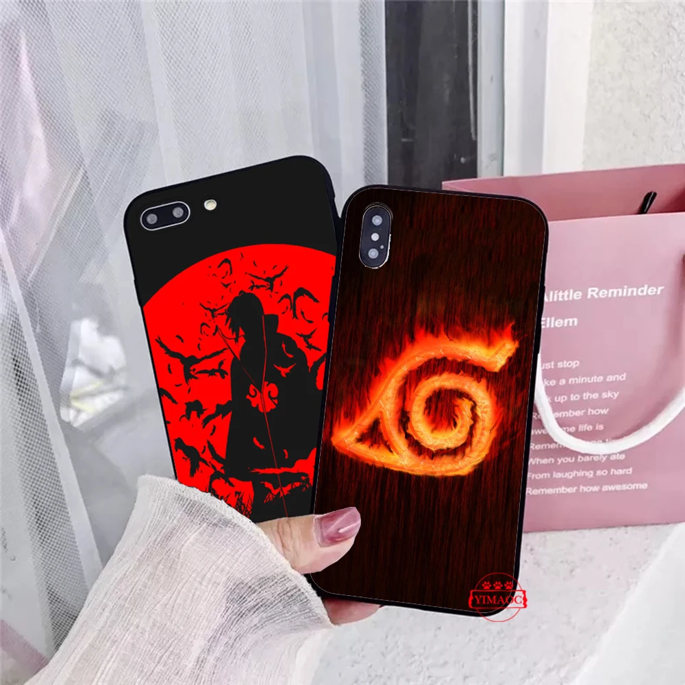 Логотип Akatsuki Наруто силиконовый мягкий чехол для iPhone 5 5S 6 6S 7 8 11 Pro Plus X XR XS Max |