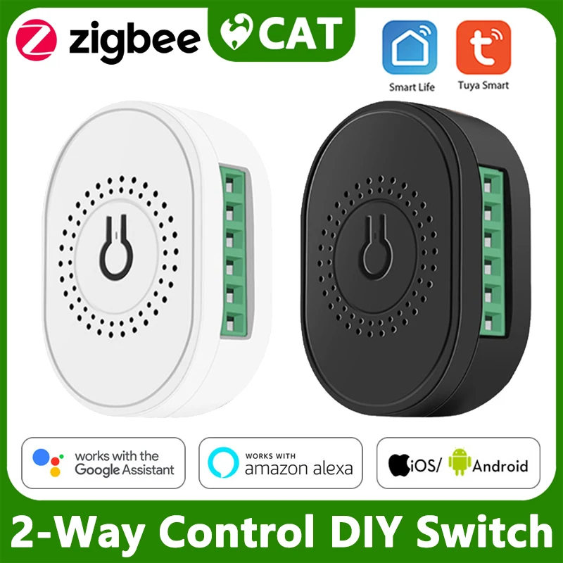 

Смарт-выключатель Tuya Zigbee, умный мини-выключатель с таймером для умного дома, 2-сторонний, с дистанционным управлением через приложение Tuya Smart...