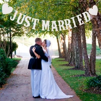 just married banner flag wedding bunting garland wedding decor photo shoot props romantic valentines day event party supplies