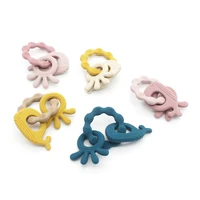 1pc kawaii animals silicone teether baby shower gifts pacifier chain molar bracelet food grade chewing care baby toys