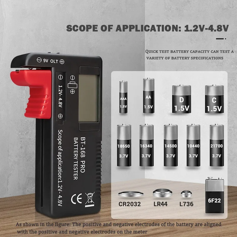BT-168 PRO/D AA/AAA/9/1.5V Универсальный кнопочный элемент питания для аккумуляторов с