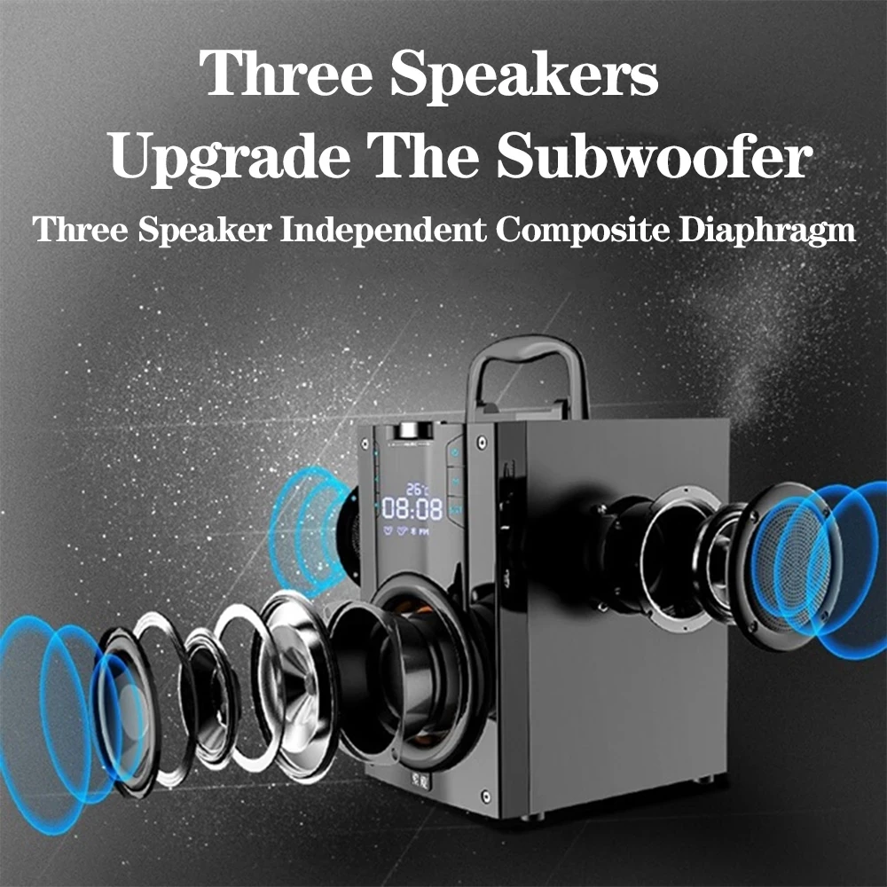 

SOAIY Column outdoor Loudspeakers Subwoofer computer speaker Larger power Bluetooth Speaker Portable of Music center with remote