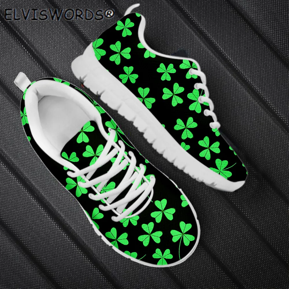 

ELVISWORDS/женские модные кроссовки на плоской подошве с четырехлистным клевером; Повседневные кроссовки на шнуровке; Фирменный дизайн; Обувь и...