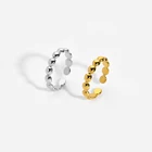 Минималистичные круглые кольца из нержавеющей стали с золотым покрытием 14 к для женщин, кольца на палец с золотистой металлической текстурой, украшения в подарок