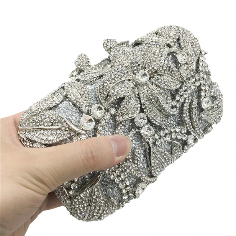 

Women Crystal Clutch Evening Purses and Handbags Bridal Minaudiere Handbag Wedding Diamond Crown Shape Party Bag