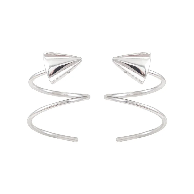 

Fashion Jewelry Stud Earrings Rotating Metal Alloy Simply Silvery Plating Hot Selling Women Earrings Jewelry Gifts
