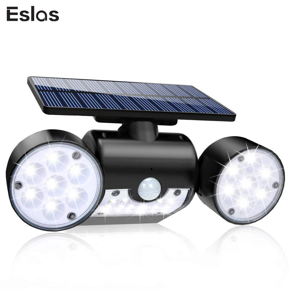 Eslas двойная головка Солнечная лампа водонепроницаемый садовый Настенный