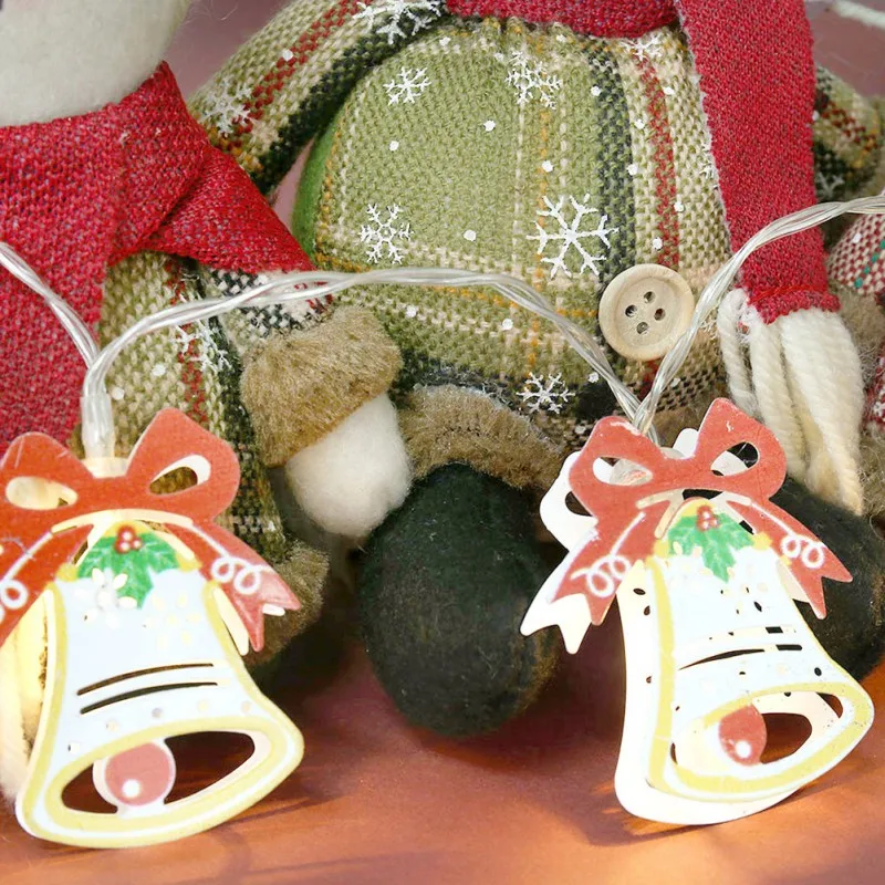 

1 Piece Of Metal Double-sided Bell Light String Led Light String-warm White Christmas Light String Battery Box LED