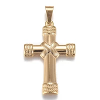 10pcs 304 stainless steel big cross pendants for diy handmade jewelry making necklace charms findings accessories 42 5x29x4mm