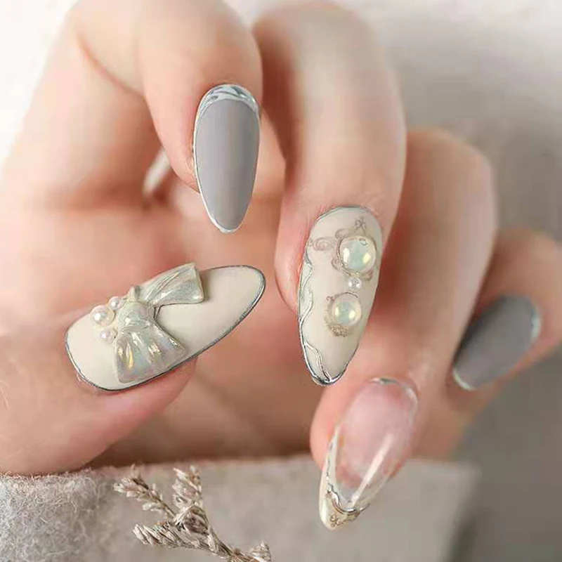 Форма для вырезания ногтей 3D Силиконовая в виде банта 1 шт. форма стемпинга с