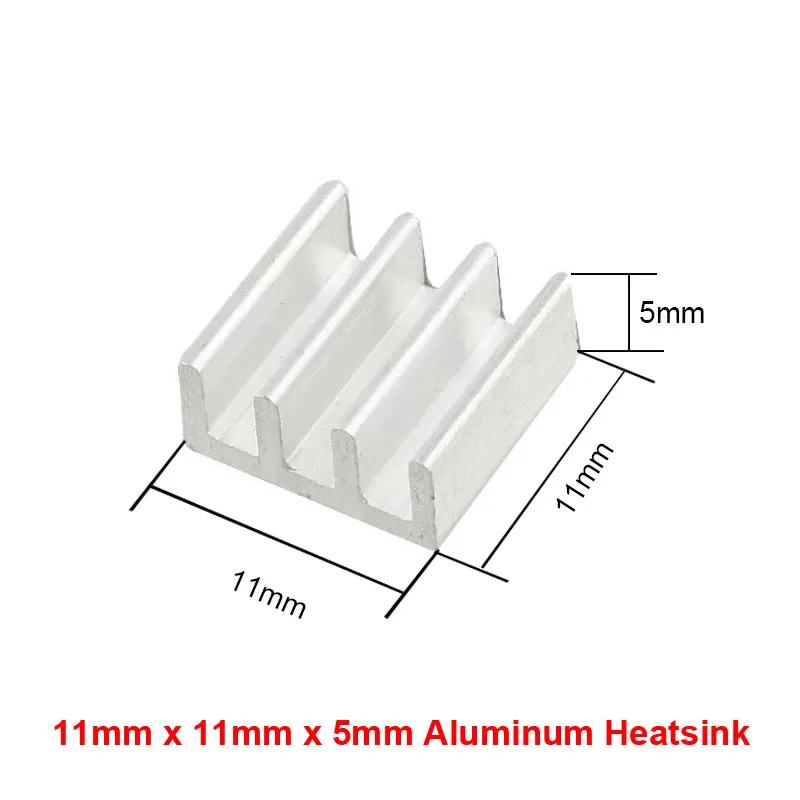 11x11x5mm En-Labs 10 шт. серебристый 10x10x10 мм алюминиевый радиатор радиатора, электронный чип охлаждения радиатора кулер для IC MOSFET SCR - Цвет: 11x11x5mm