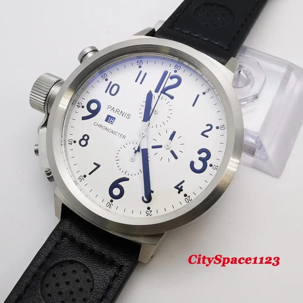 Часы наручные parnis мужские с хронографом Кварцевые водонепроницаемые большим