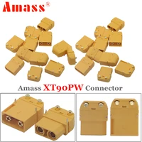 amass xt90pw xt90 pw male female connectors brass gold banana bullet plug for rc lipo battery pcb board connect parts toys