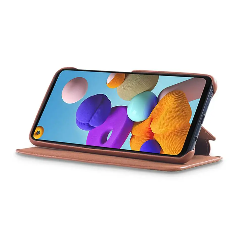 Флип-чехол для Samsung Galaxy A21S роскошный кожаный чехол-бумажник винтажный
