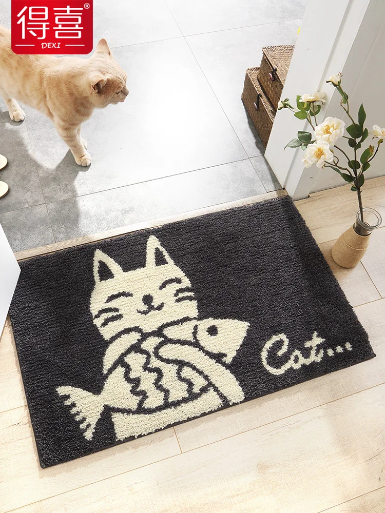 Нескользящий ковер милый коврик для улицы с животными водонепроницаемый