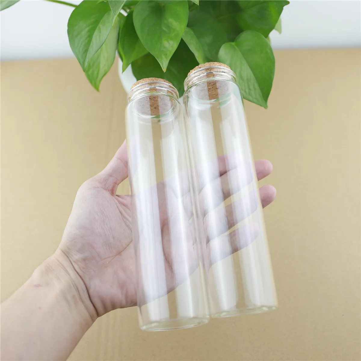 

12pcs/lot 47*180mm 240ml Cork Stopper Glass Bottles Spicy Storage Jar Bottle Food Containers Glass spice candy Jars Vials