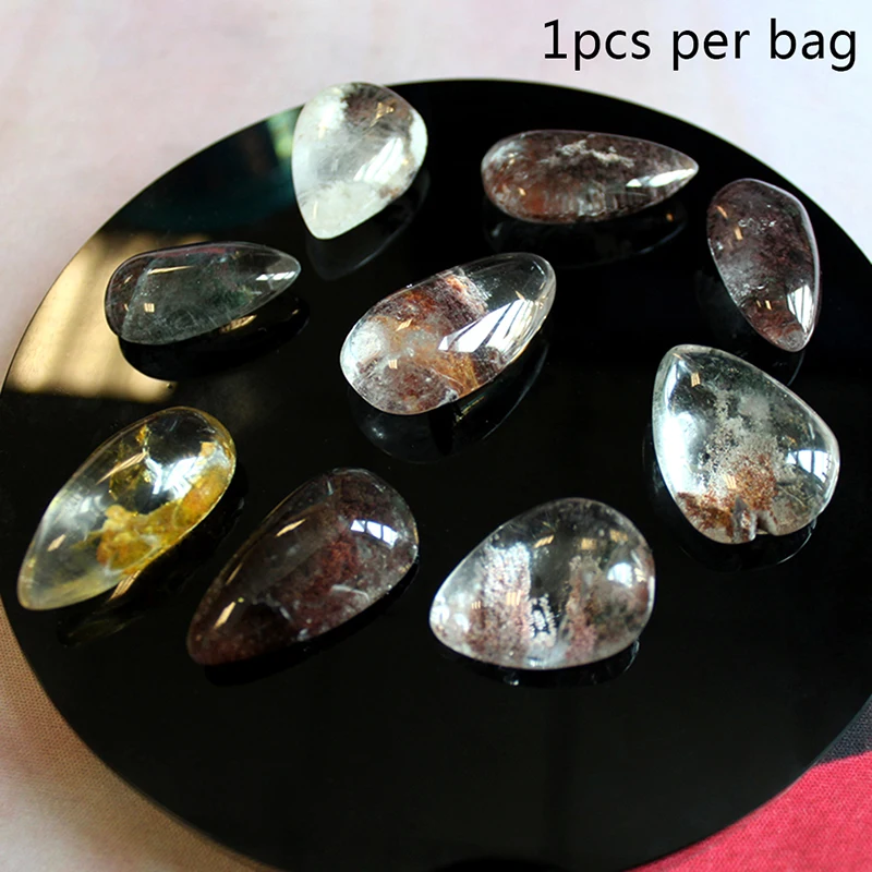 Случайный натуральный Ghost Phantom Quartz кристалл камень драгоценный образец подвеска c
