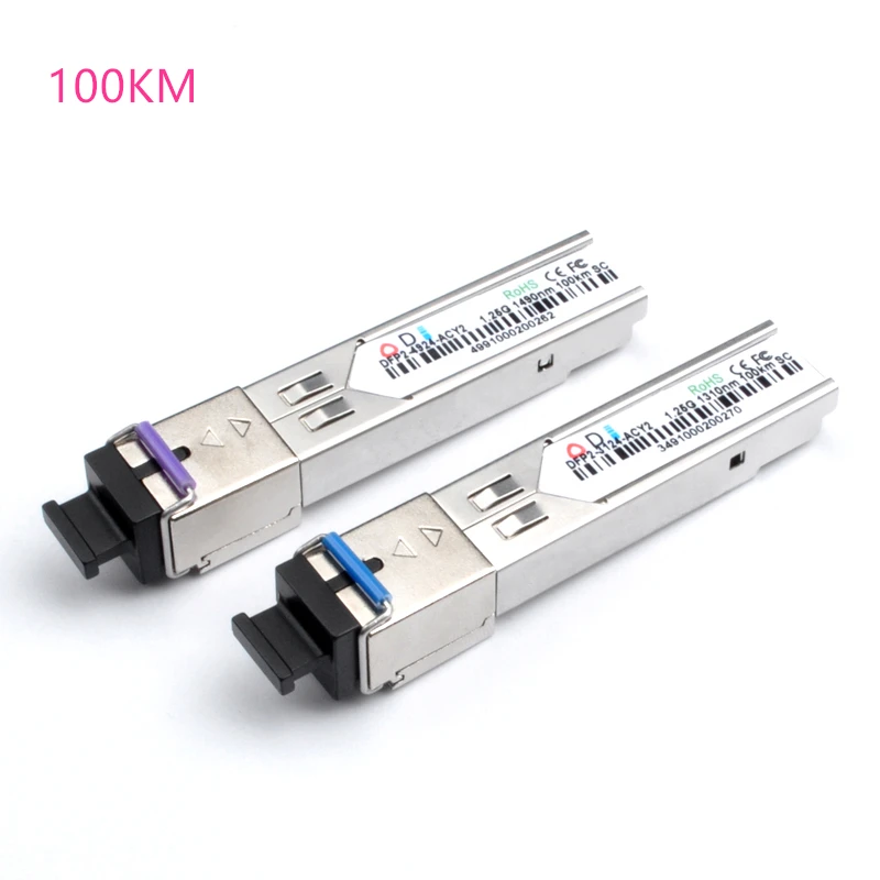 

SC SFP Fiber optic module 1.25G SC 20/40/60/80/100KM 1310/1490/1550nm Single Fiber SFP Optical Module Compatible code ONU OLT