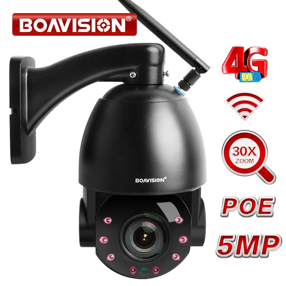 AI автоматическое отслеживание 5MP PTZ купольная IP камера WIFI/4G/POE 30X зум CCTV видео Аудио