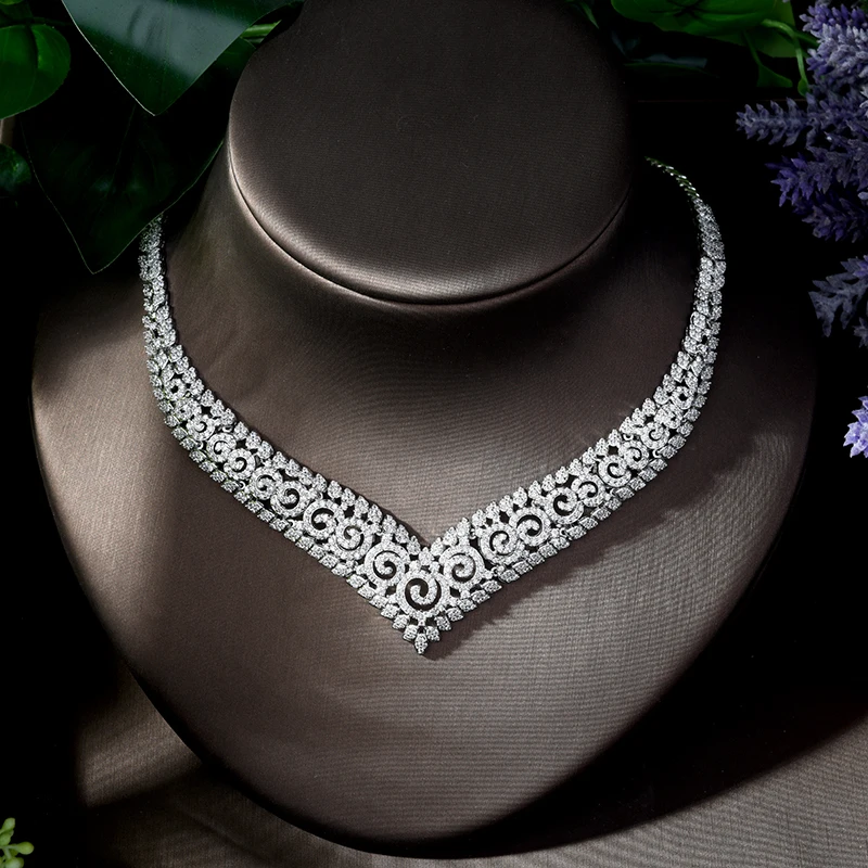 Роскошные женские украшения HIBRIDE элегантное свадебное ожерелье серьги браслет