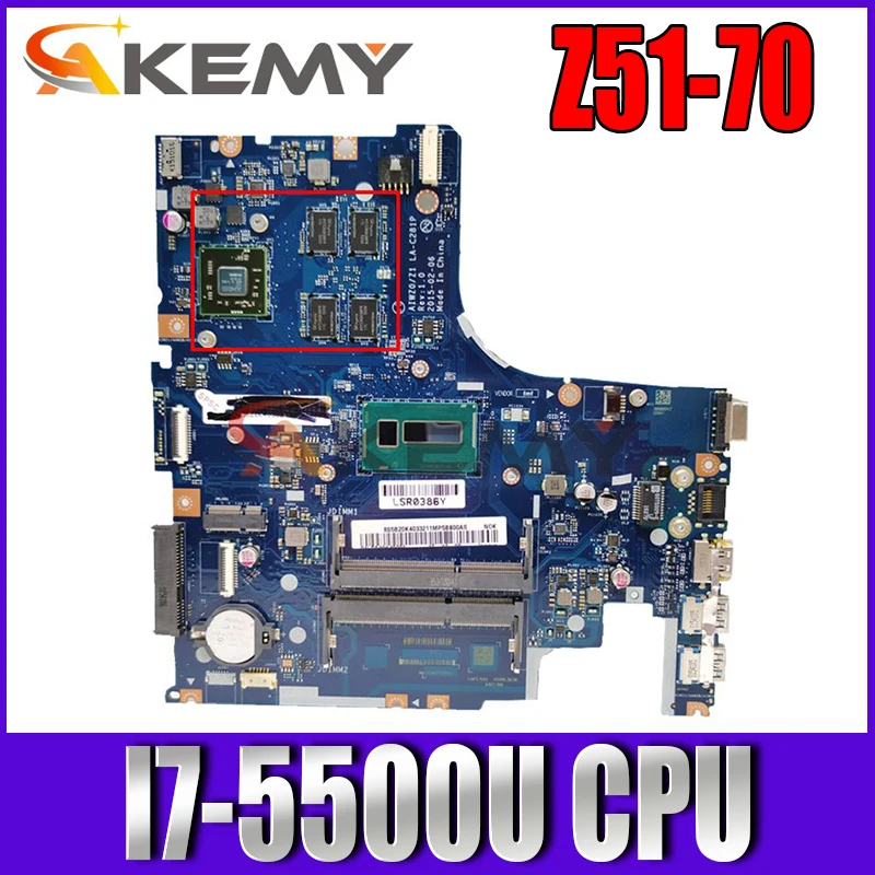 

5B20J23786 для LENOVO Ideapad Z51-70 I7-5500U Материнская плата ноутбука LA-C281P SR23W 216-0864018 DDR3 Материнская плата