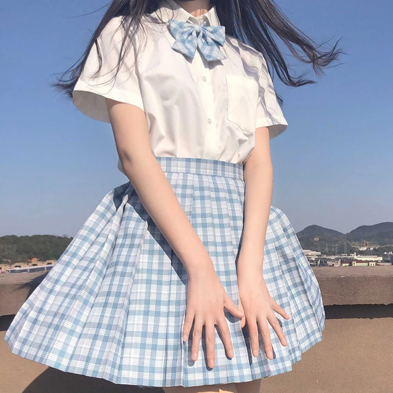 Женская летняя плиссированная юбка с высокой талией в клетку | Тематическая