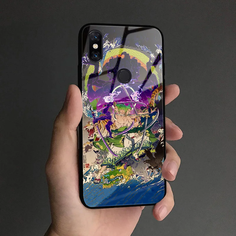 AE 3751 One piece Аниме Луффи Зоро соломенная шляпа мягкий силиконовый стеклянный чехол для телефона для Xiaomi mi 6 8 9 SE mi x 2 2s 3 redmi note 5 6 7 8 pro - Цвет: AE 3751