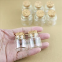 100pcslot 3030mm 10ml diy mini cork glass bottle stopper crafts glass jars transparent empty small vial bottles test tube
