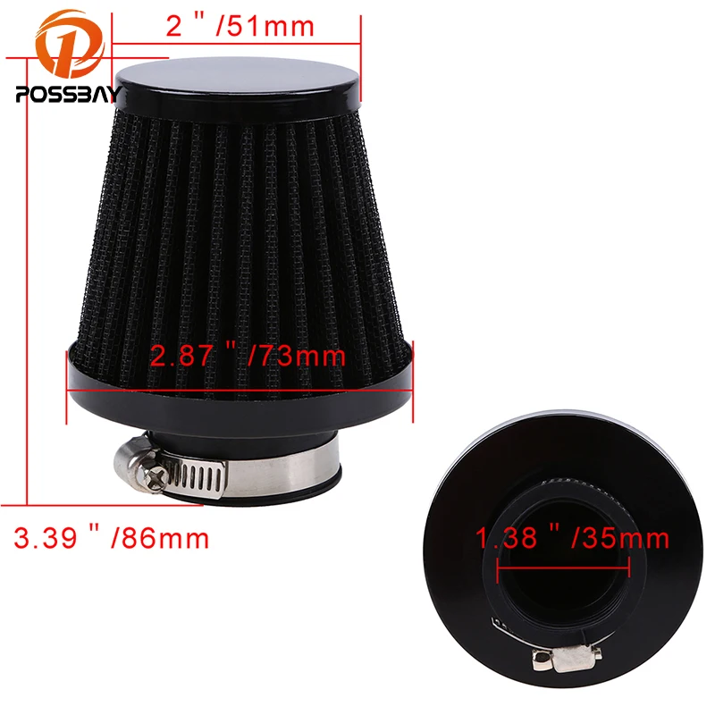 Воздушный фильтр POSSBAY 35 мм 60 для мотоцикла очиститель воздуха воздушный