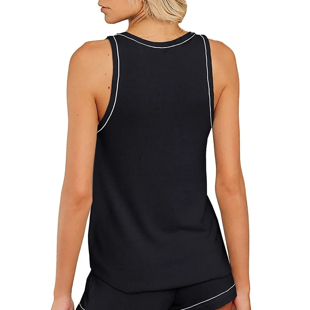 

Womens pajamas set Tie-Dye Button Tank Top Shorts Pajamas Set Sleepwear Nightwear sexy lingerie camisola