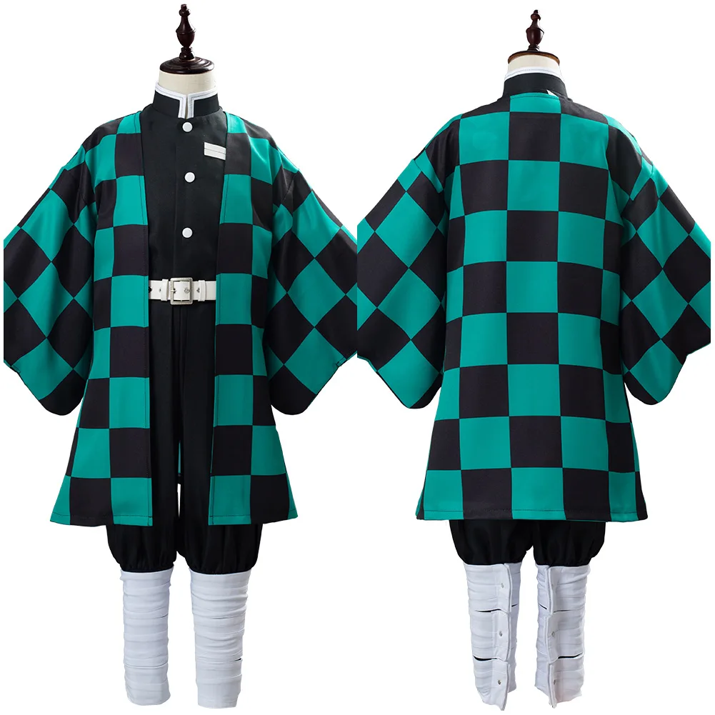 

Anime Demon Slayer Kimetsu no Yaiba Kamado Tanjirou Cosplay Costume Halloween Carnival Kids Children Kimono Outfits
